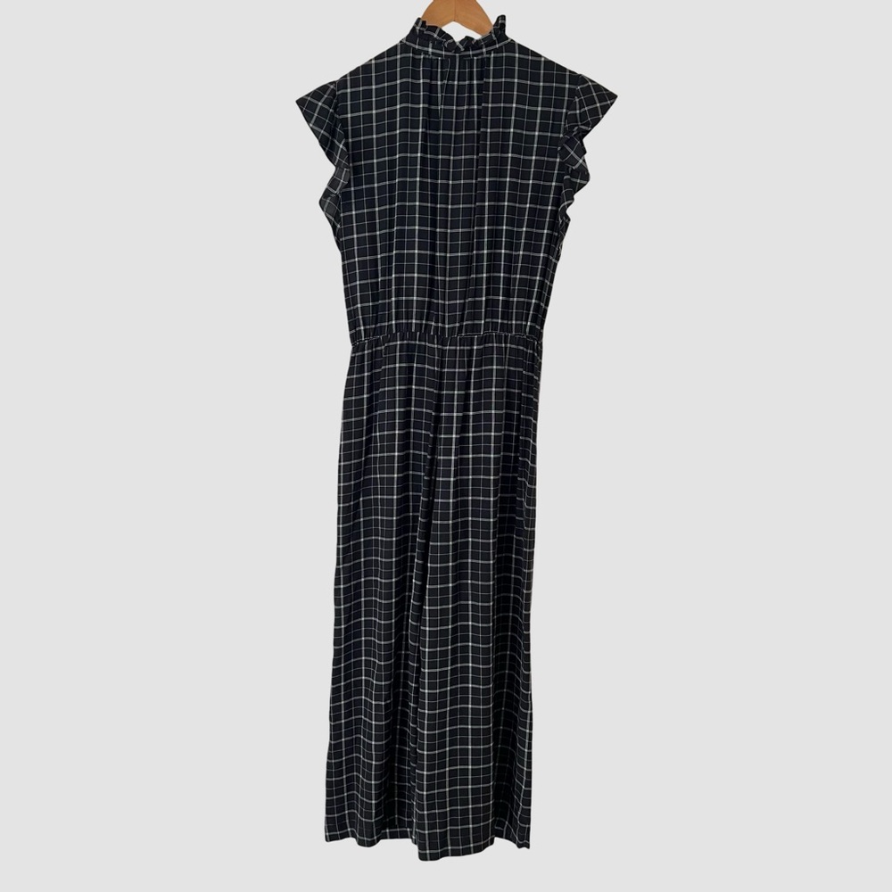 Rebecca Taylor Black Sleeveless Plaid Silk Jumpsuit US 8 ($495) - Picture 4 of 9